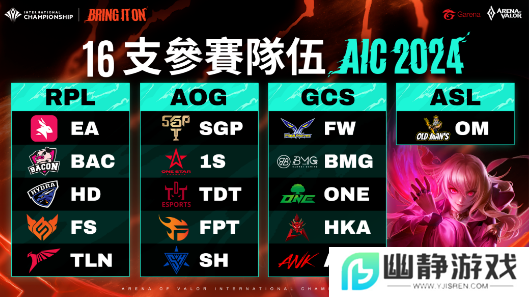 《Garena传说对决》AIC2024传说对决国际锦标赛11月30日打响