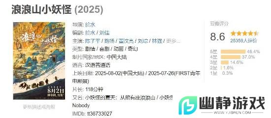 《浪浪山小妖怪》豆瓣开分8.6：中国奇谭首部动画电影